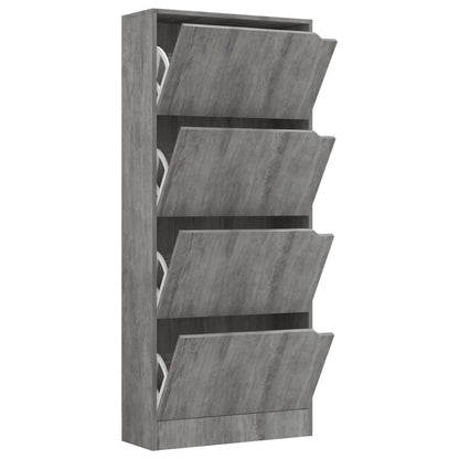 Skoställ Betonggrå Skoskåp med 4 dörrar 59x24x136 cm