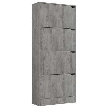Skoställ Betonggrå Skoskåp med 4 dörrar 59x24x136 cm