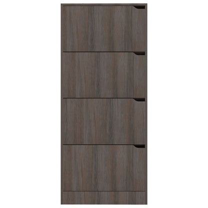 Skoställ Sonoma Grå Skoskåp med 4 dörrar Ek 59x24x136 cm