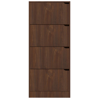 Skoställ Brun Ek Skoskåp med 4 dörrar 59x24x136 cm