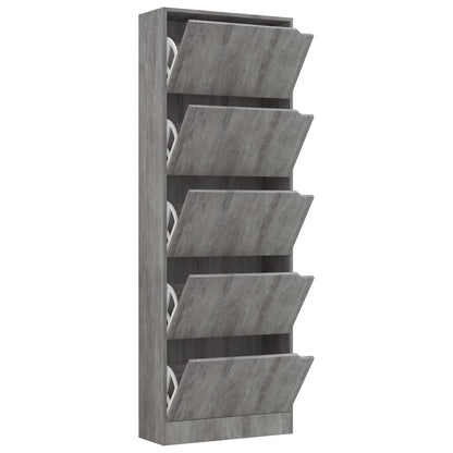 Skoställ Betonggrå Skoskåp med 5 dörrar 59x24x167 cm