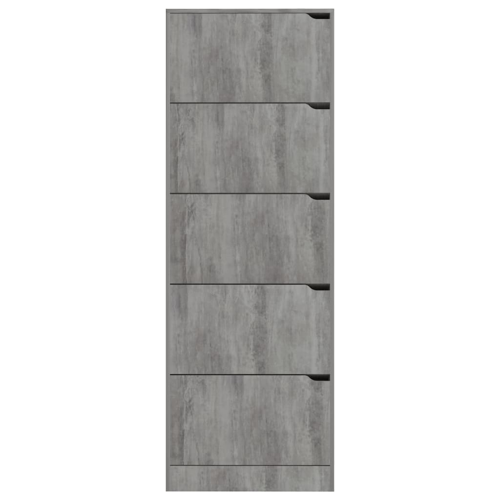 Skoställ Betonggrå Skoskåp med 5 dörrar 59x24x167 cm