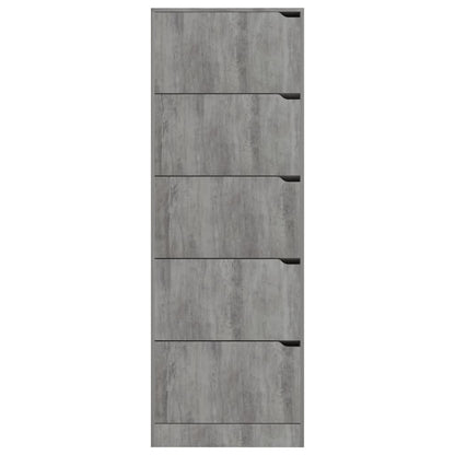 Skoställ Betonggrå Skoskåp med 5 dörrar 59x24x167 cm