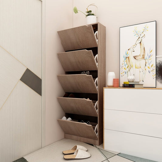 Skoställ Sonoma Ek Skoskåp med 5 dörrar 59x24x167 cm