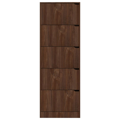 Skoställ Brun Ek Skoskåp med 5 dörrar 59x24x167 cm