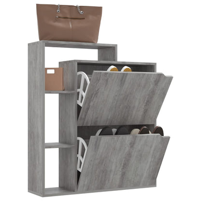 Skoställ Betonggrå Skoskåp 79,5x24x90,5 cm