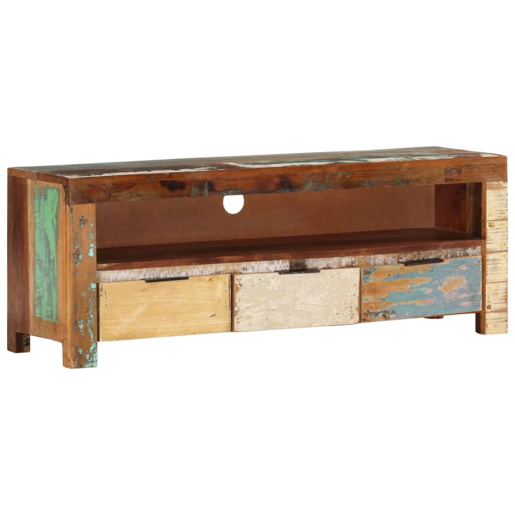 Tv-bänk 110x30x40 cm massivt återvunnet trä