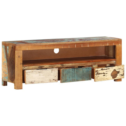 Tv-bänk 110x30x40 cm massivt återvunnet trä