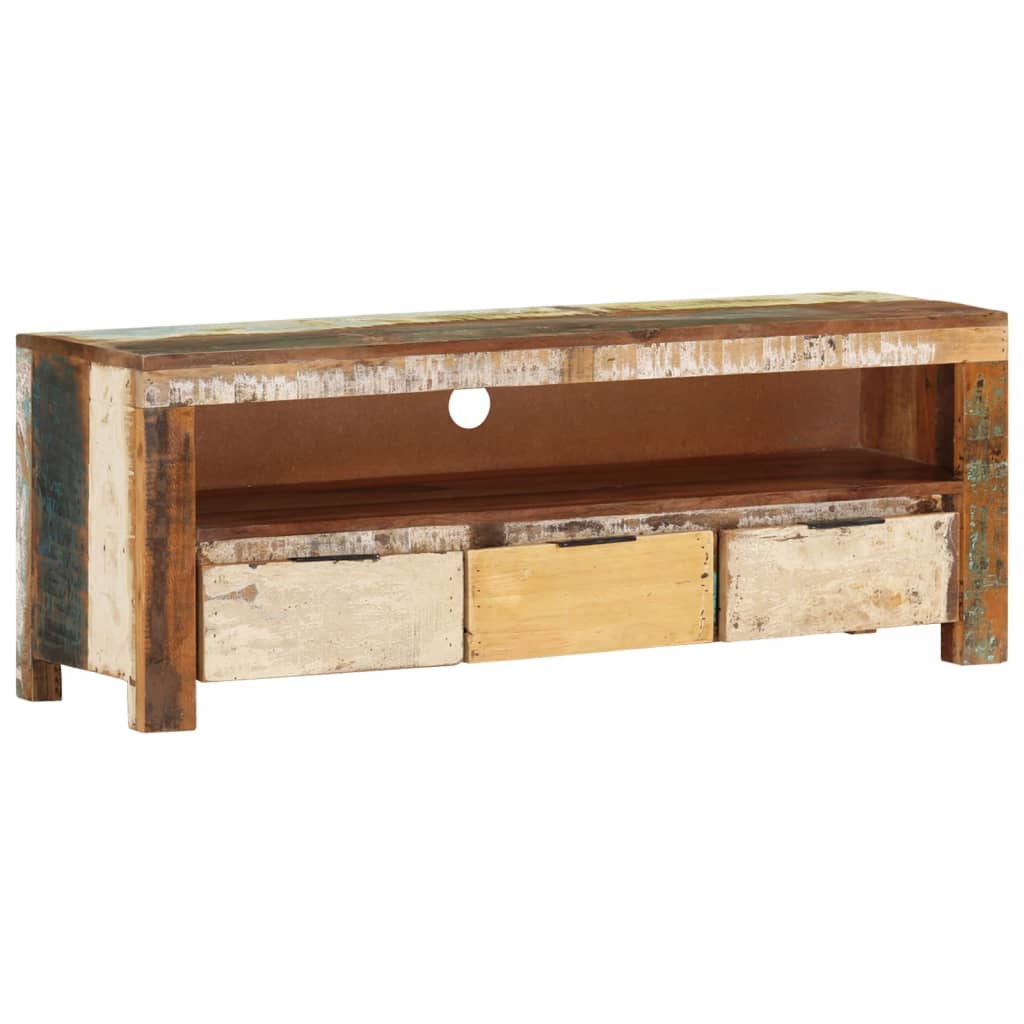 Tv-bänk 110x30x40 cm massivt återvunnet trä