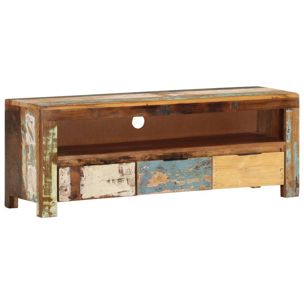 Tv-bänk 110x30x40 cm massivt återvunnet trä