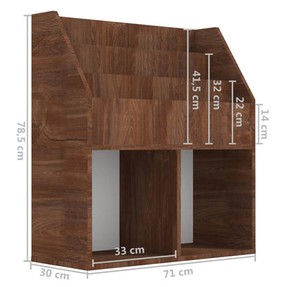 Tidskriftshållare för barn Brun Ek 71x30x78,5 cm