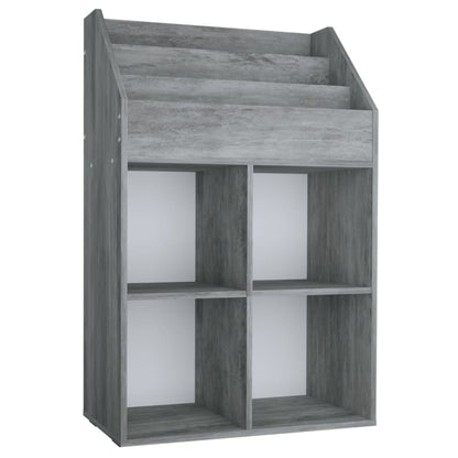Tidskriftshållare för barn Betonggrå 71x30x114 cm
