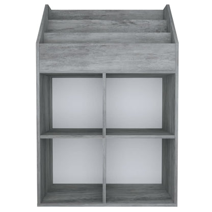 Tidskriftshållare för barn Betonggrå 71x30x114 cm