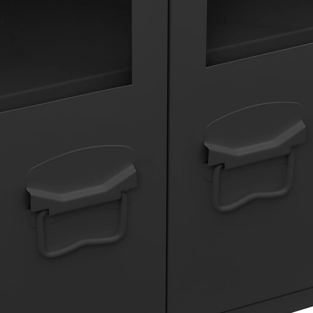 Skänk DIV. industriell Svart 105x35x62 cm metall och glas