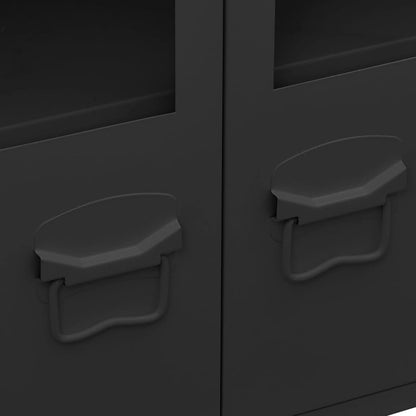 Skänk DIV. industriell Svart 105x35x62 cm metall och glas