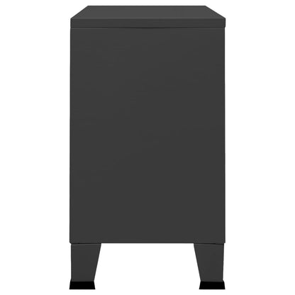 Skänk DIV. industriell antracit 105x35x62 cm metall och glas