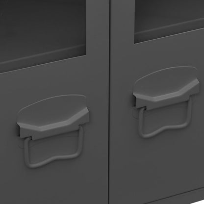 Skänk DIV. industriell antracit 105x35x62 cm metall och glas