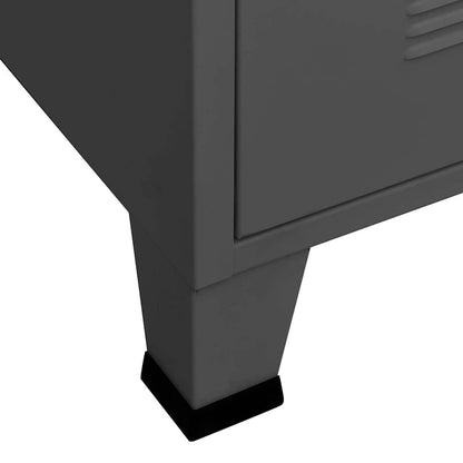 Byrå DIV. industriell antracit 78x40x93 cm metall