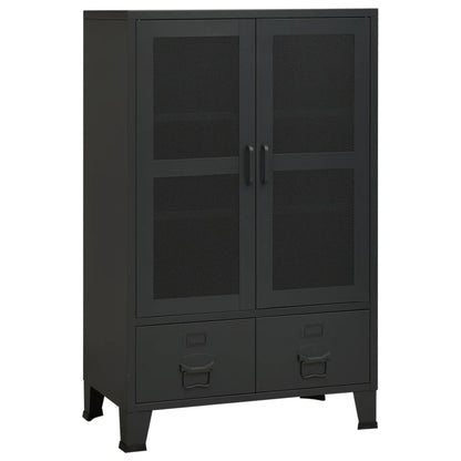 Skåp DIV. Svart 70x40x115 cm metall