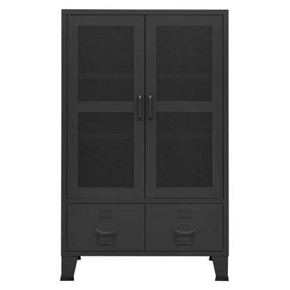 Skåp DIV. Svart 70x40x115 cm metall
