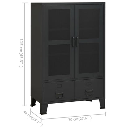 Skåp DIV. Svart 70x40x115 cm metall
