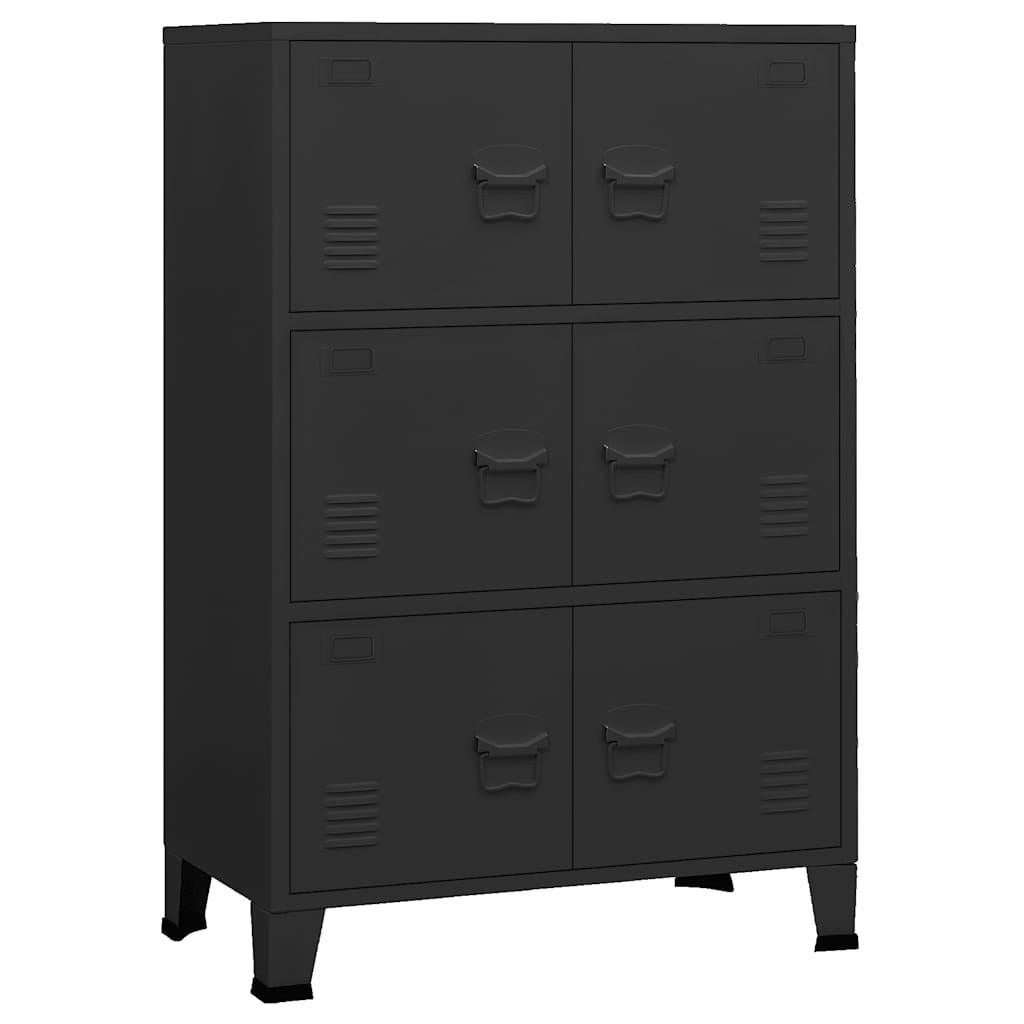 Skåp DIV. Svart 75x40x115 cm metall