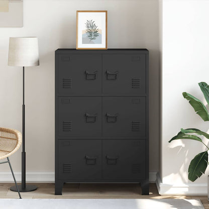 Skåp DIV. Svart 75x40x115 cm metall