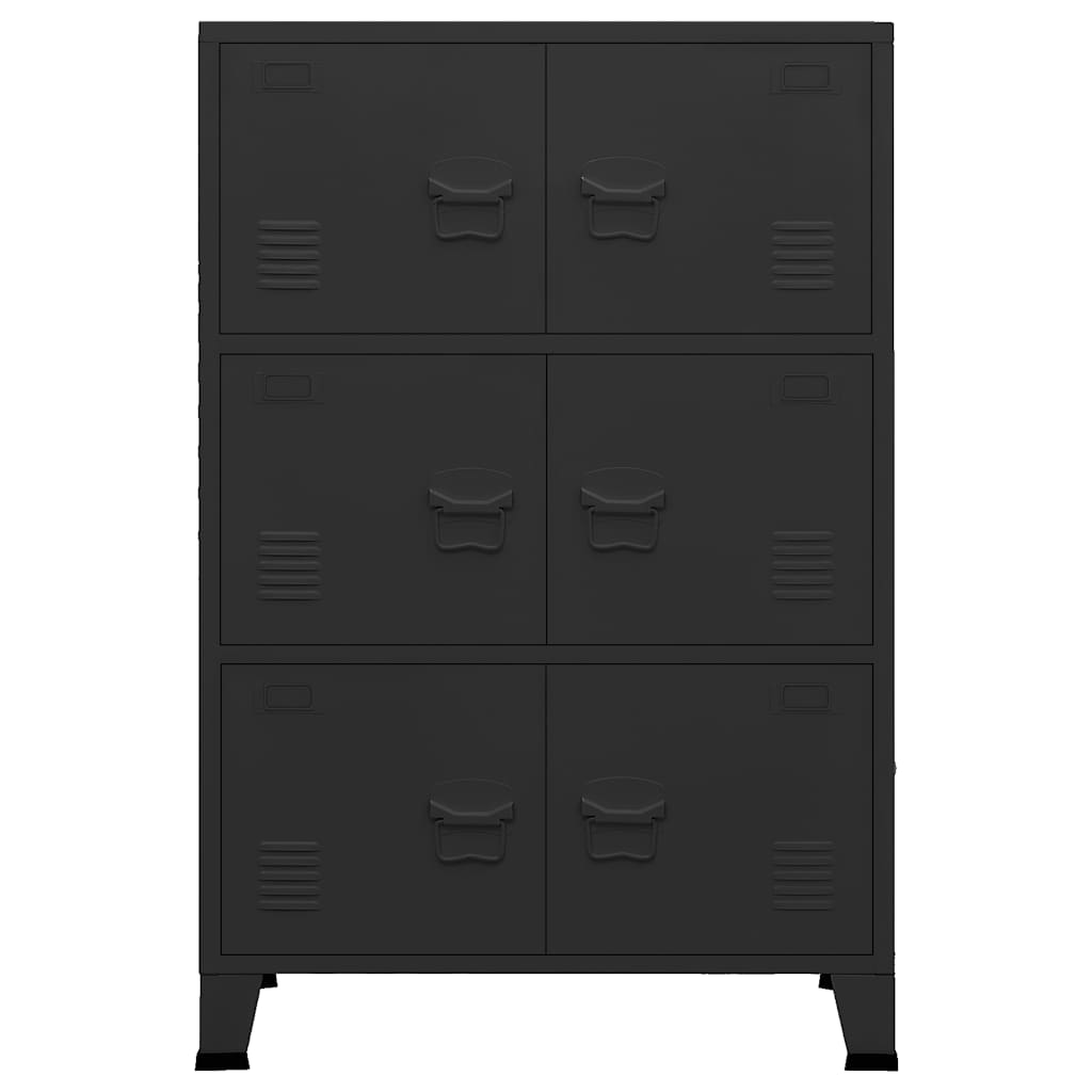 Skåp DIV. Svart 75x40x115 cm metall