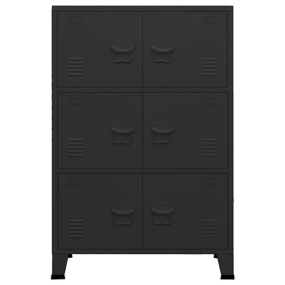 Skåp DIV. Svart 75x40x115 cm metall