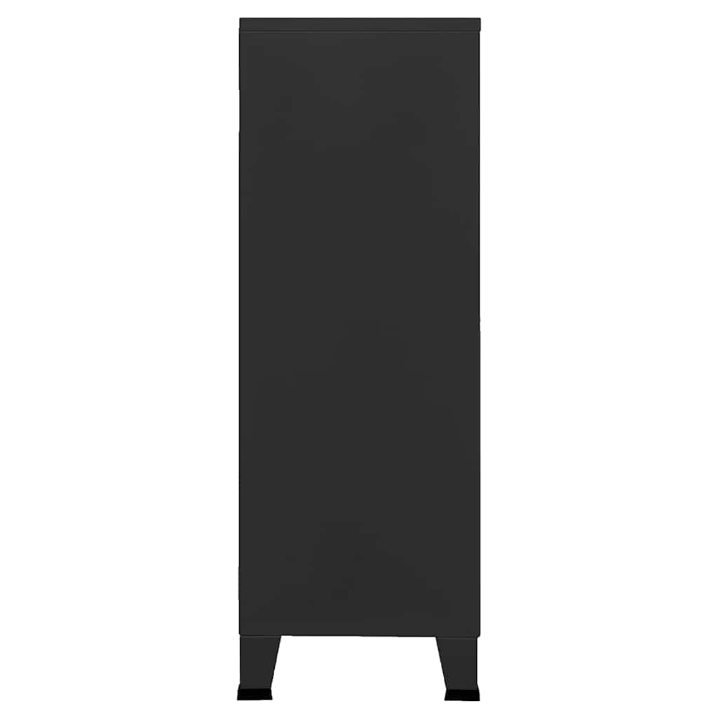 Skåp DIV. Svart 75x40x115 cm metall