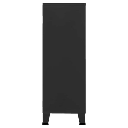 Skåp DIV. Svart 75x40x115 cm metall