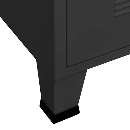 Skåp DIV. Svart 75x40x115 cm metall