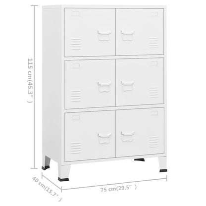 Skåp DIV. Vit 75x40x115 cm metall
