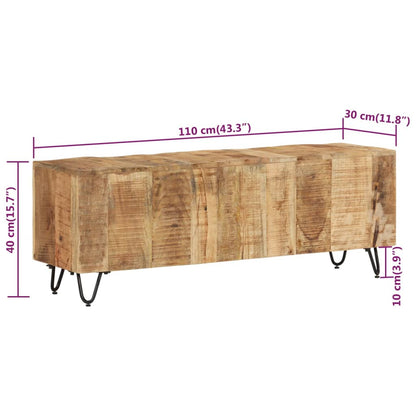Tv-bänk 110x30x40 cm massivt mangoträ