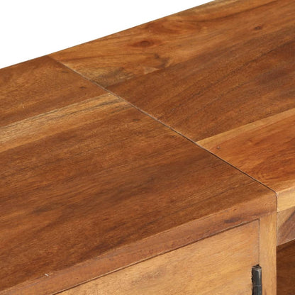 TV-Möbel Trä TV-Bänk massivt akaciaträ med honungsfinish 140x30x40 cm