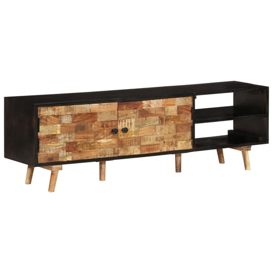TV-bänk 140x30x45 cm grovt mangoträ massivt akaciaträ