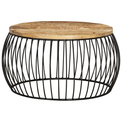 Soffbord Trä Ø68 cm grovt mangoträ