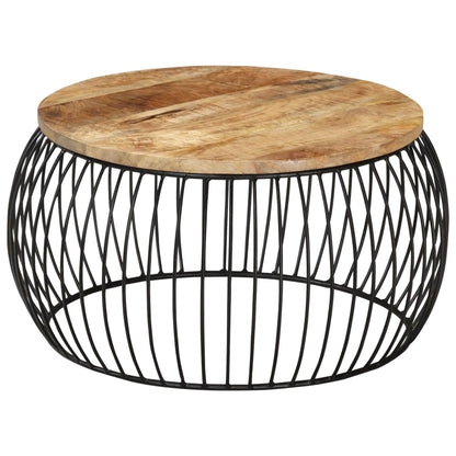 Soffbord Trä Ø68 cm grovt mangoträ