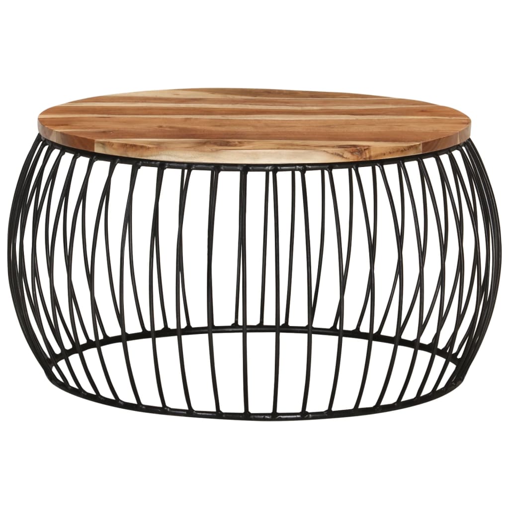 Soffbord Trä Ø68 cm massivt akaciaträ