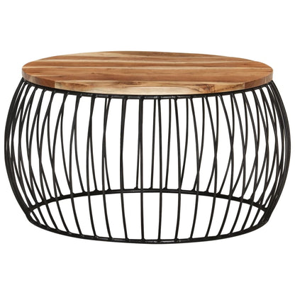 Soffbord Trä Ø68 cm massivt akaciaträ