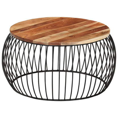 Soffbord Trä Ø68 cm massivt akaciaträ