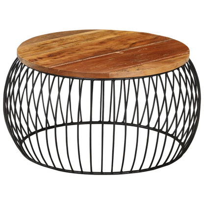 Soffbord Trä Ø68 cm massivt återvunnet trä