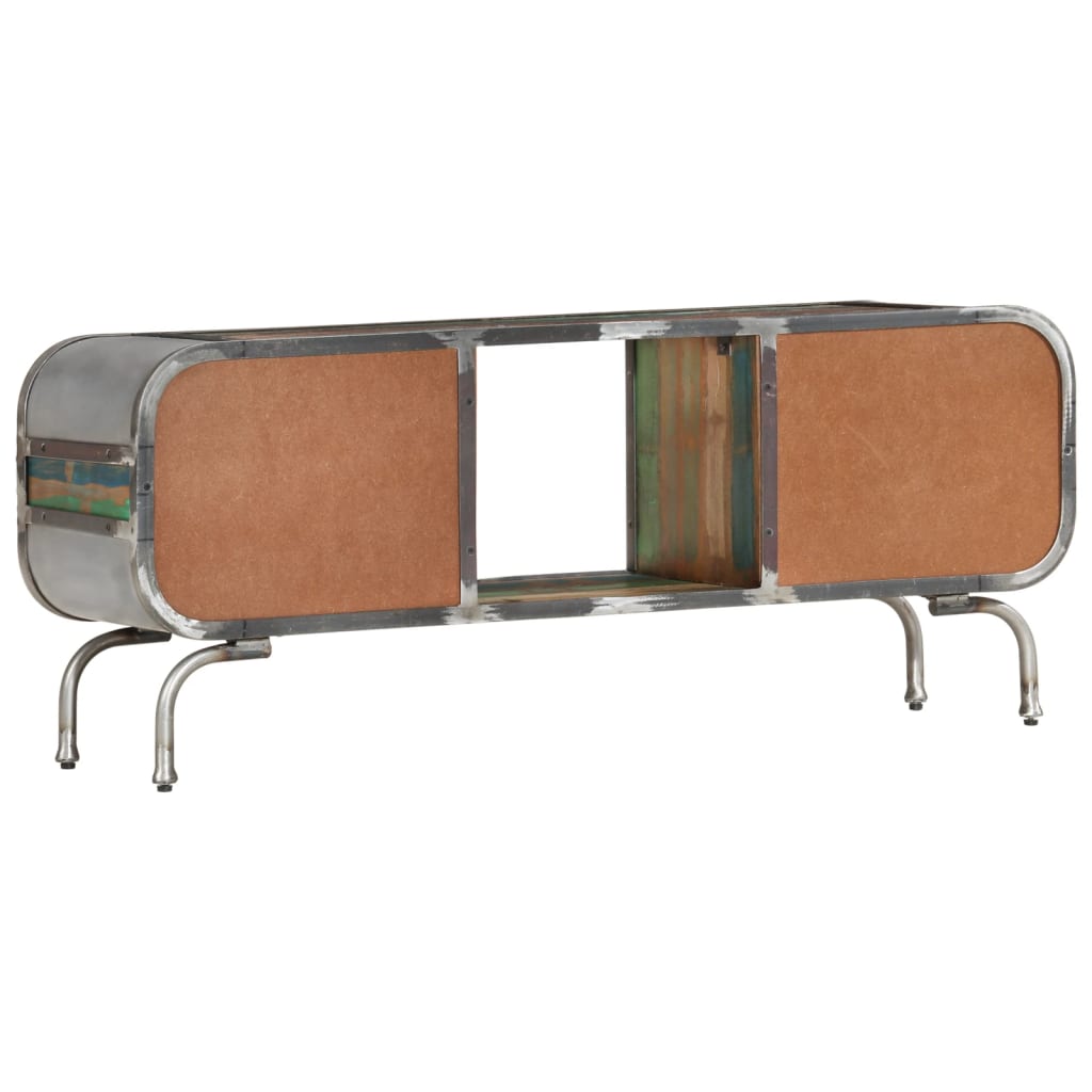 TV-Möbel Trä TV-Bänk flerfärgad 110x30x42 cm massivt återvunnet trä