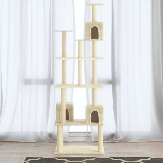 Kattmöbel Klösträd med sisalpelare gräddvit 188 cm
