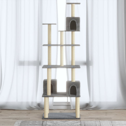 Kattmöbel Klösträd med sisalpelare ljusgrå 188 cm