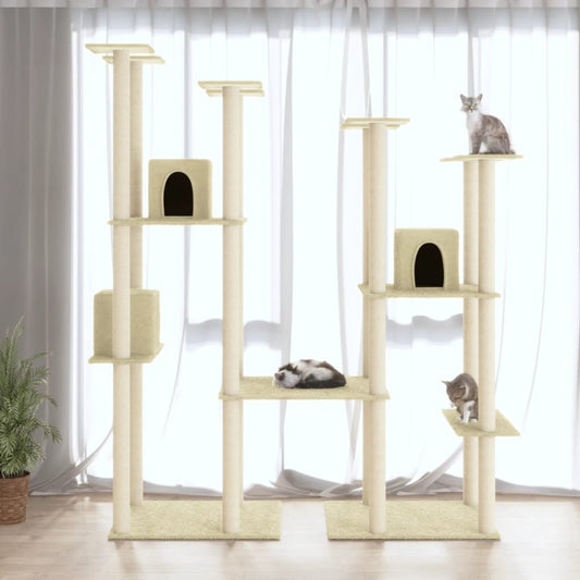 Kattmöbel Klösträd med sisalpelare gräddvit 174 cm