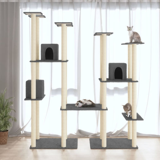 Kattmöbel Klösträd med sisalpelare mörkgrå 174 cm
