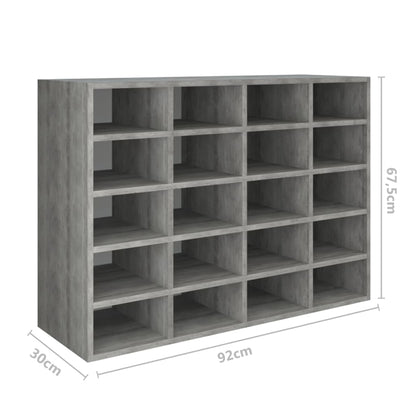 Skoställ Betonggrå Skohylla 92x30x67,5 cm