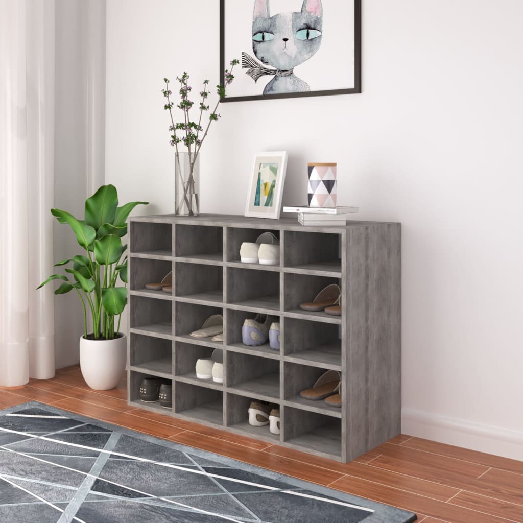 Skoställ Betonggrå Skohylla 92x30x67,5 cm