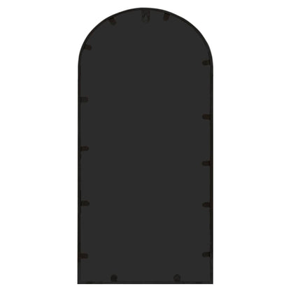 Väggspegel Svart 70x30 cm järn för utomhusbruk